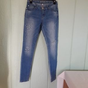 Jennifer Lopez #179 Women's Skinny Jeans Stretch Size 2 Preowned Beads Pearls